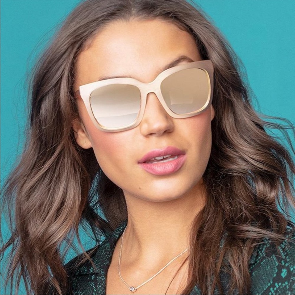 DIFF Eyewear Ella Rose Gold Brown Gradient Sunglasses
